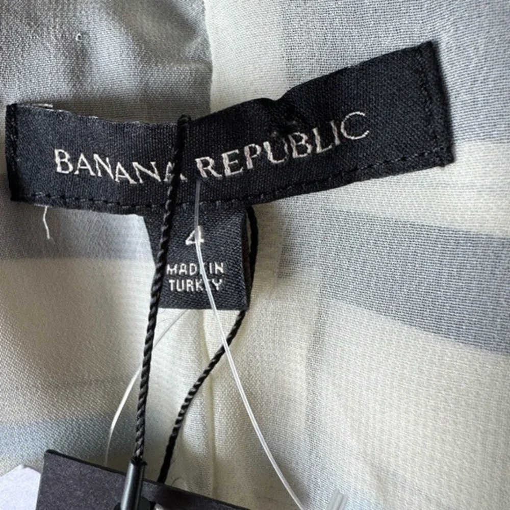 Banana Republic One Shoulder Dress NWT Women's 4 Blue Striped‎ Ruffle Sheath